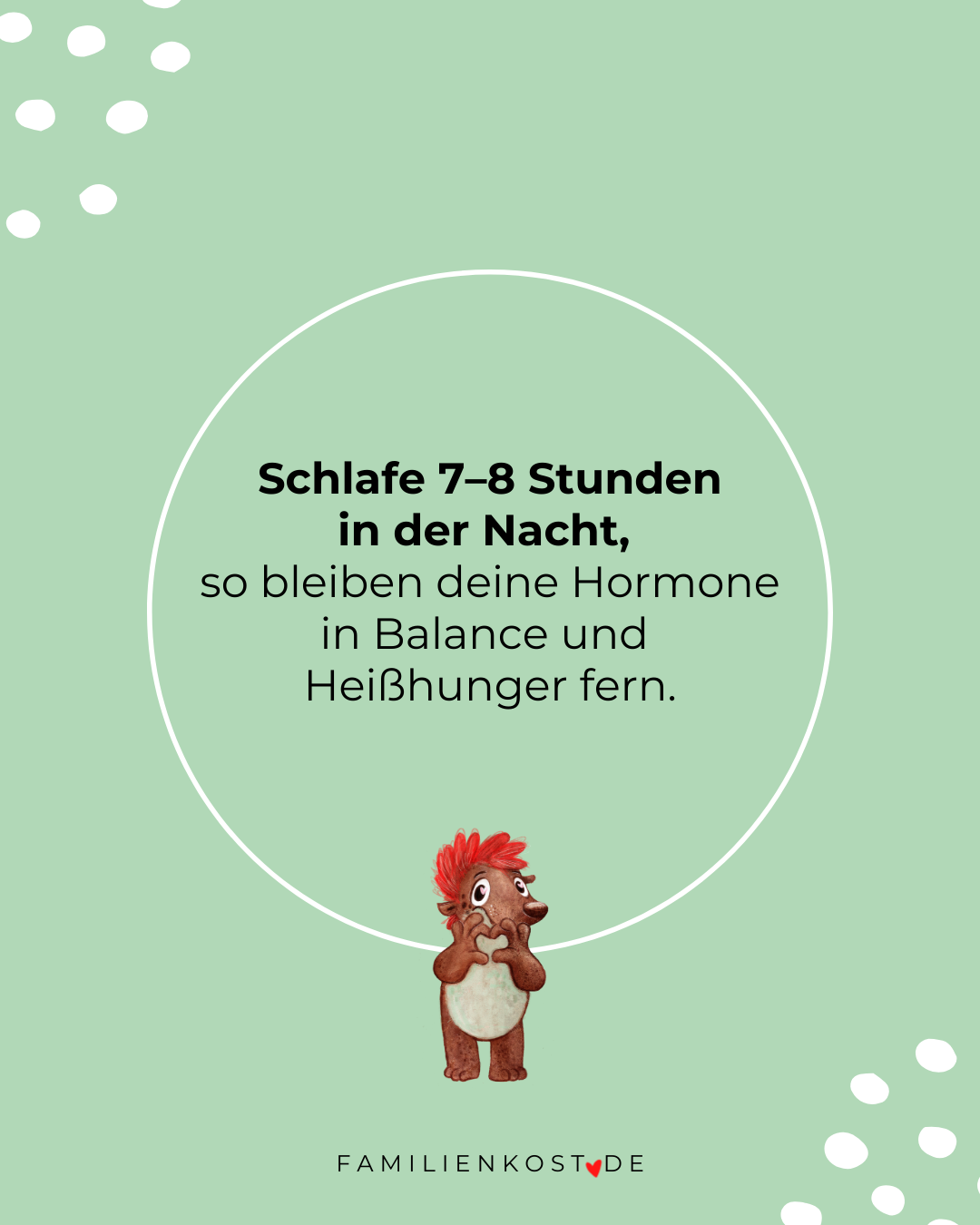 Achte auf gen&uuml;gend Schlaf