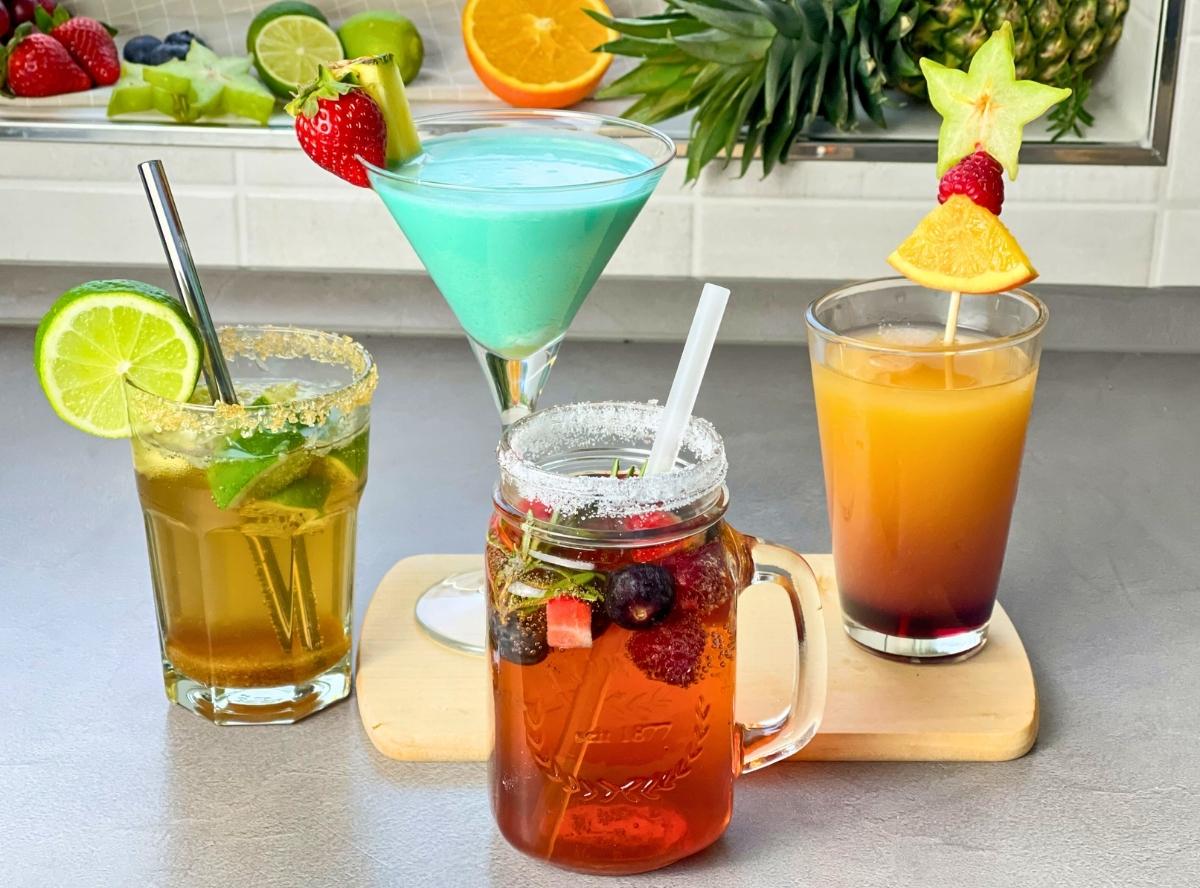 alkoholfreie Cocktails mit Zuckerrand