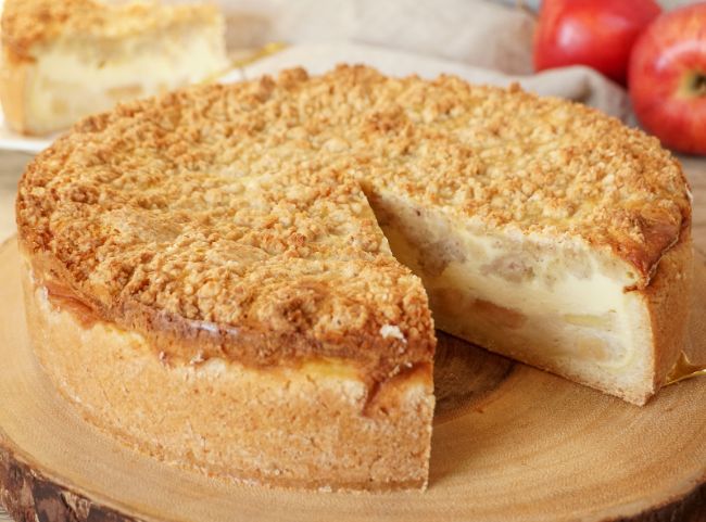 Apfelkuchen Rezept mit Pudding