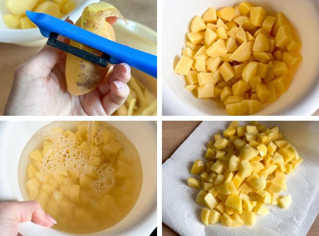 Bratkartoffeln Heißluftfritteuse klein schneiden Bratkartoffeln Heißluftfritteuse klein schneiden