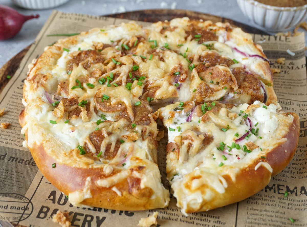 Brezel Pizza aus der Heißluftfritteuse
