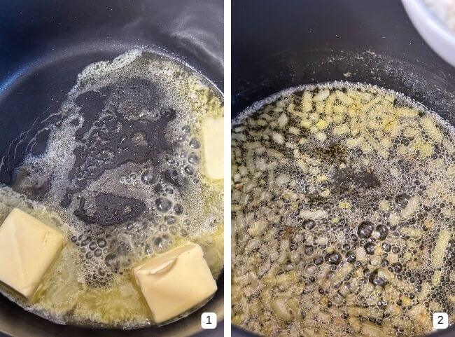 Cremige Knoblauchsuppe - Butter erhitzen Cremige Knoblauchsuppe - Butter erhitzen
