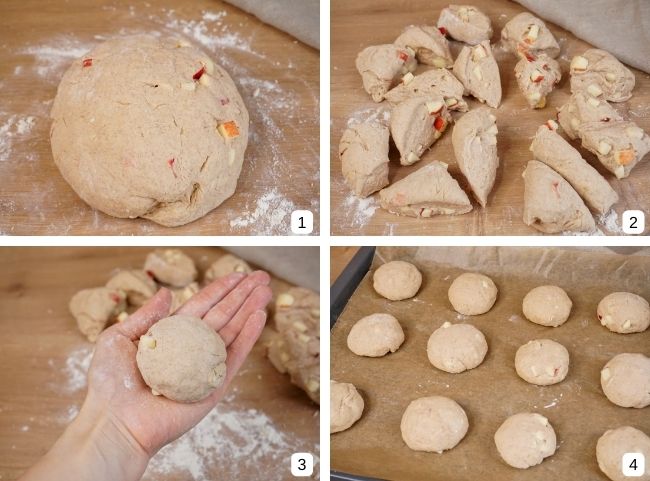 Dattelbrötchen formen Dattelbrötchen formen