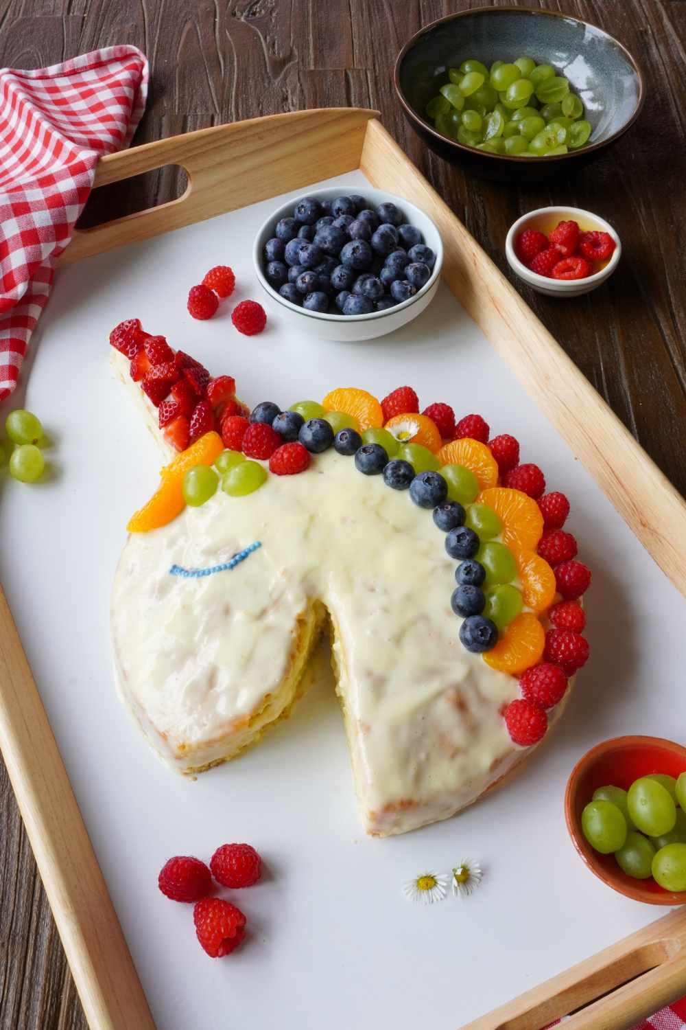 Einhornkuchen mit Obst Einhornkuchen mit Obst