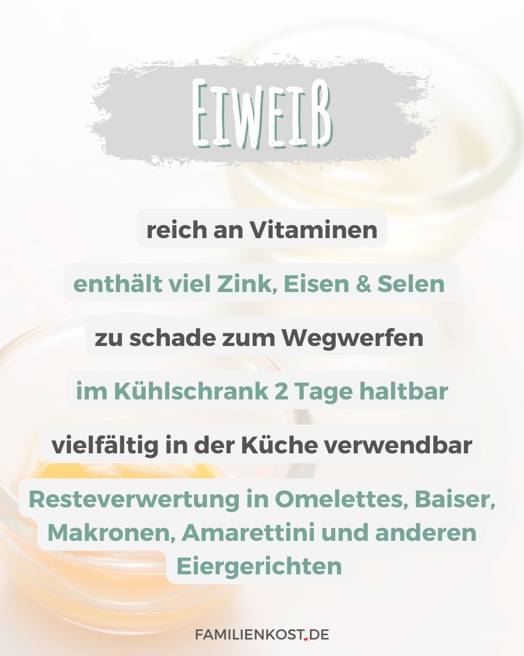 Eiwei&szlig; verarbeiten