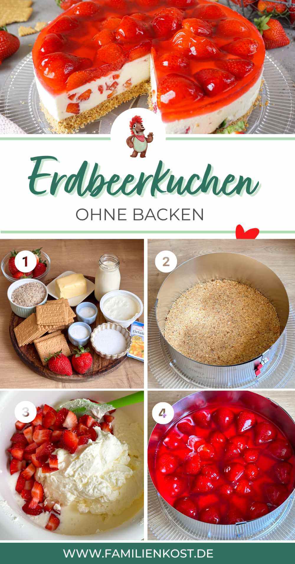 Erdbeerkuchen ohne Backen – einfach erfrischend Erdbeerkuchen ohne Backen – einfach erfrischend