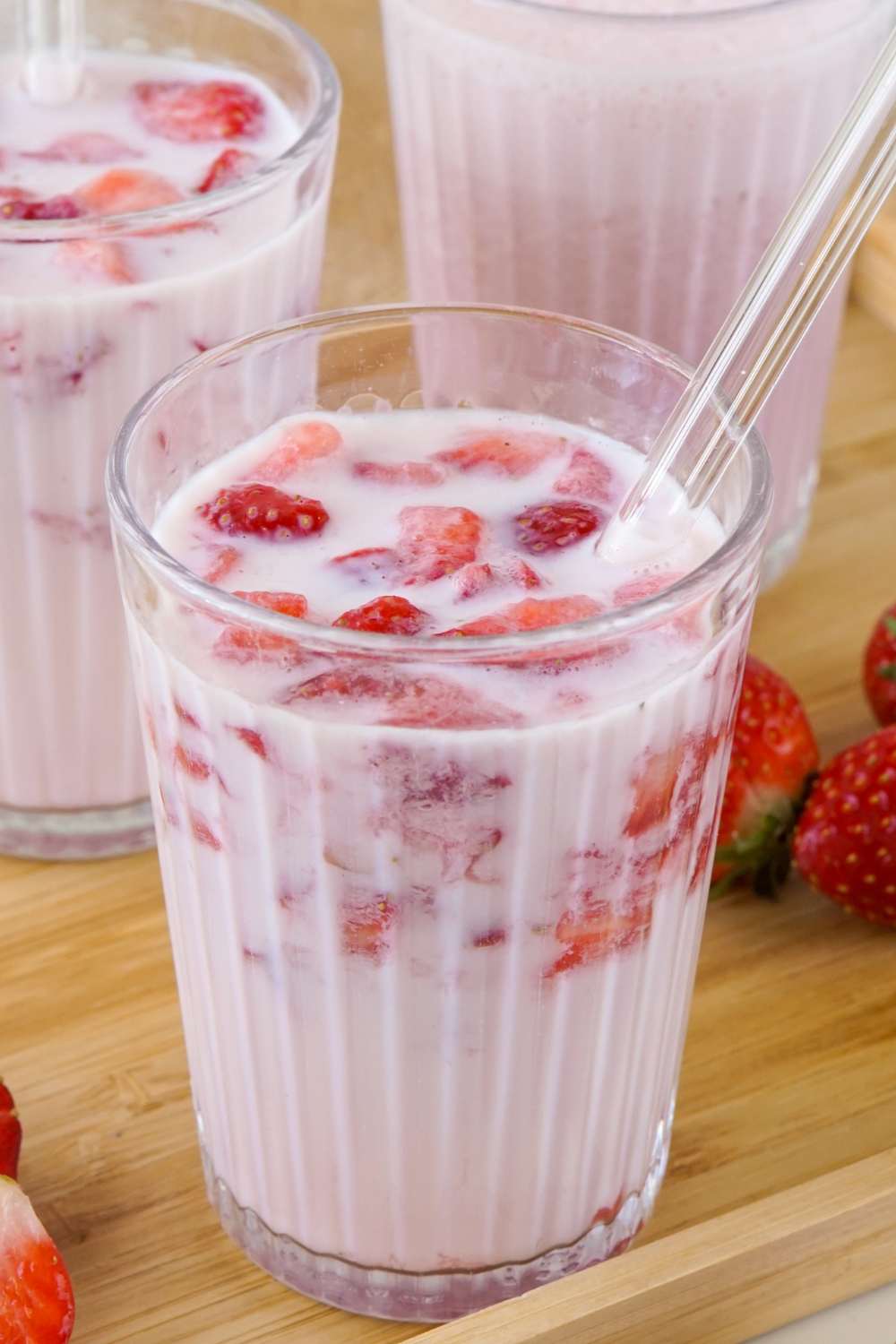 Erdbeermilch selber machen Erdbeermilch selber machen