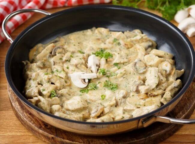 Geschnetzeltes mit Champignons nach Züricher Art Geschnetzeltes mit Champignons nach Züricher Art