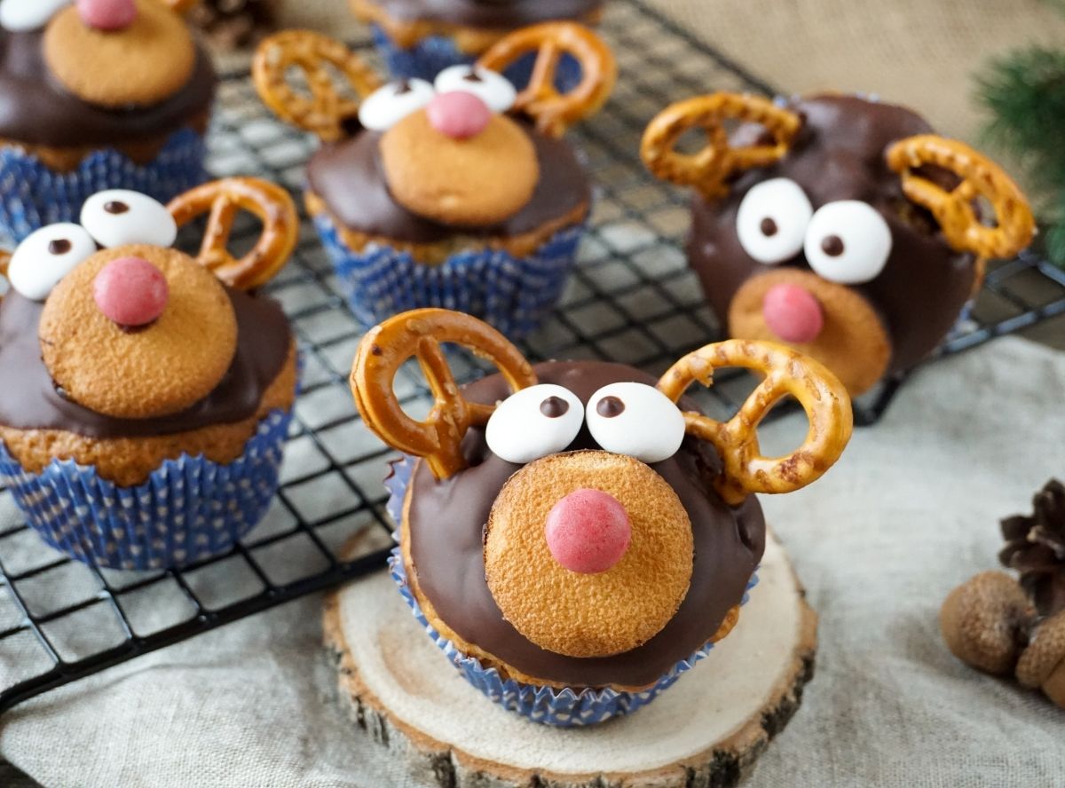 Rentier-Muffins zu Weihnachten backen Rentier-Muffins zu Weihnachten backen