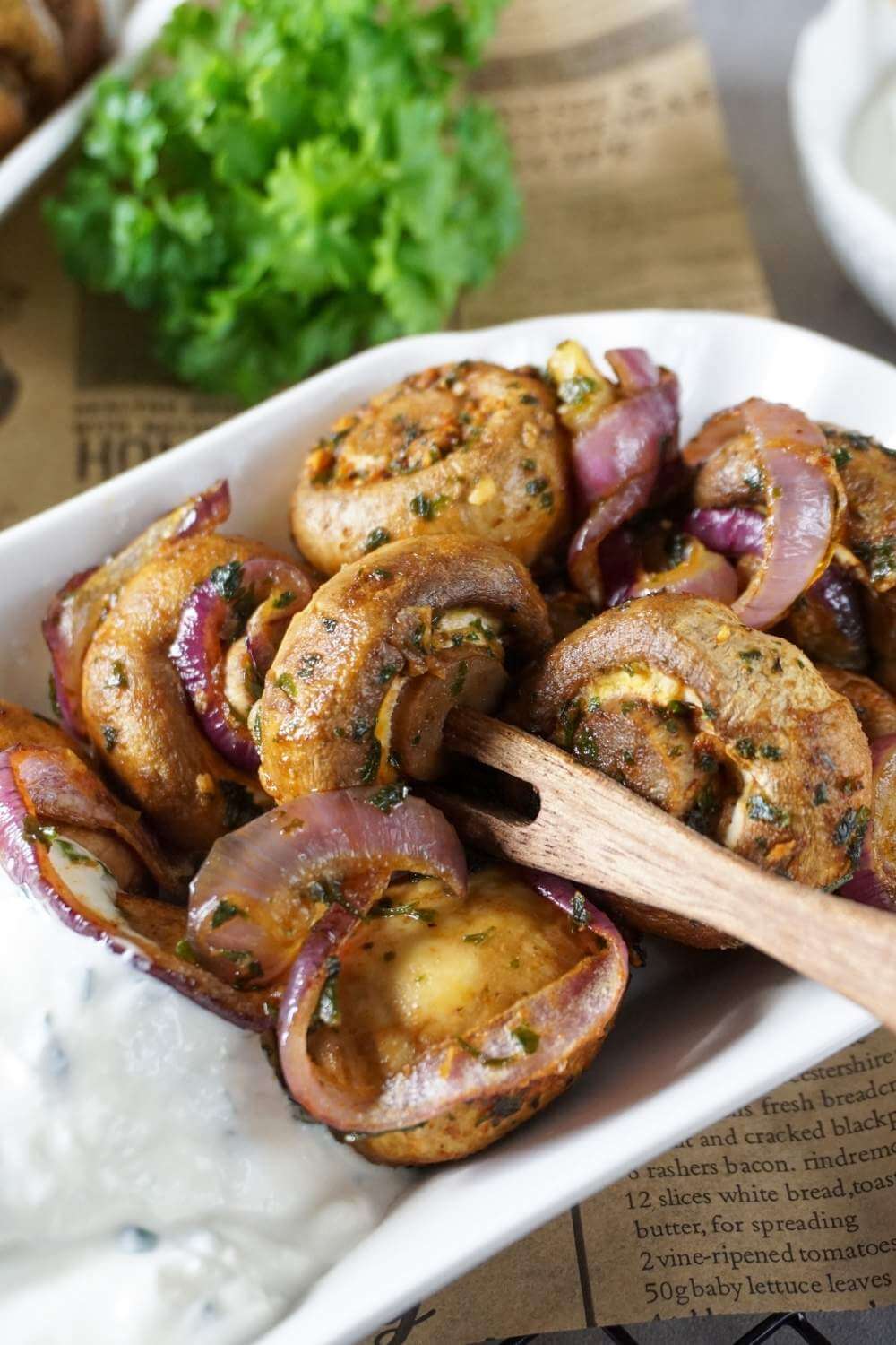 Champignons aus der Heißluftfritteuse Champignons aus der Heißluftfritteuse