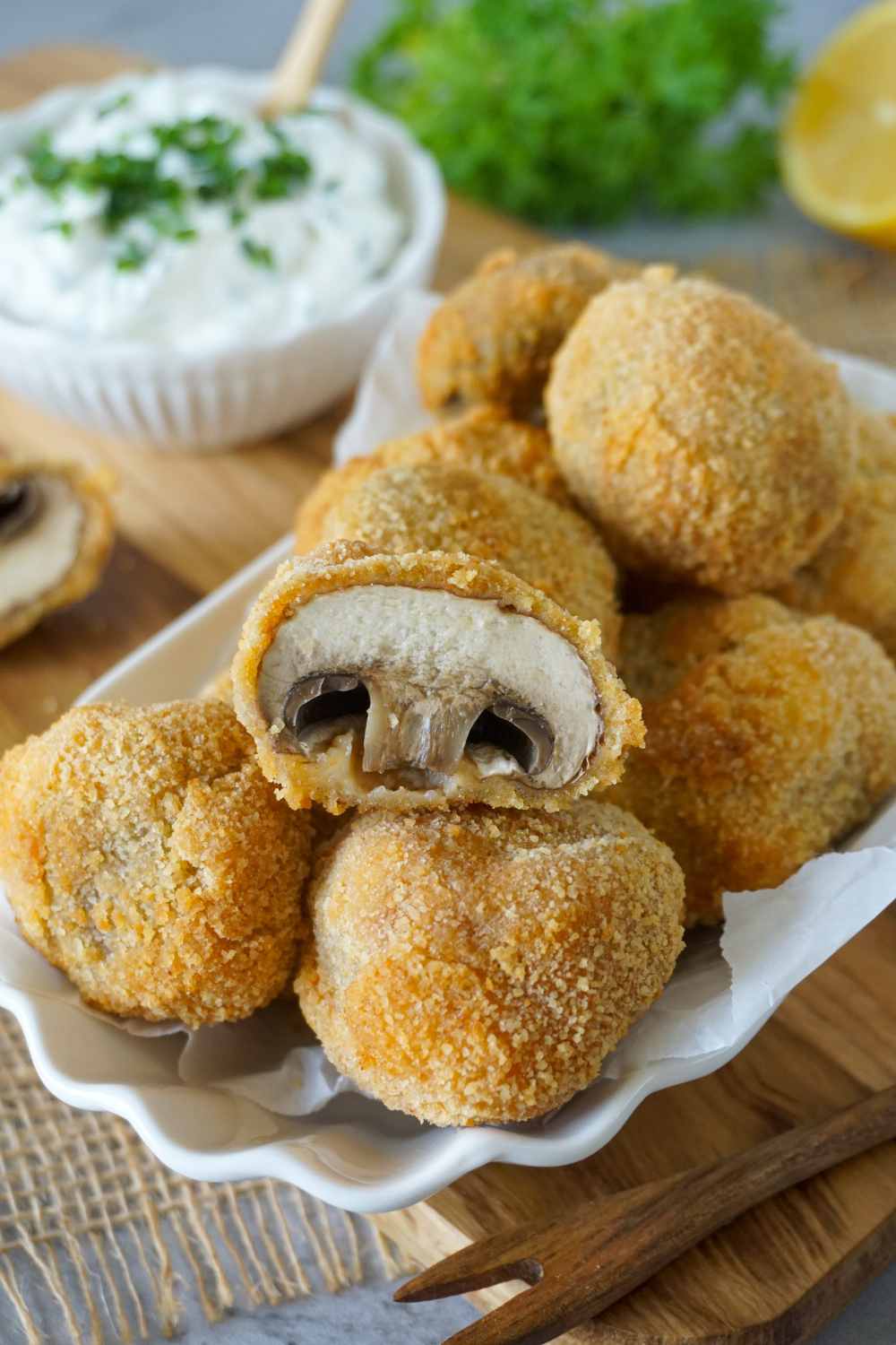 Panierte Champignons aus der Pfanne Panierte Champignons aus der Pfanne