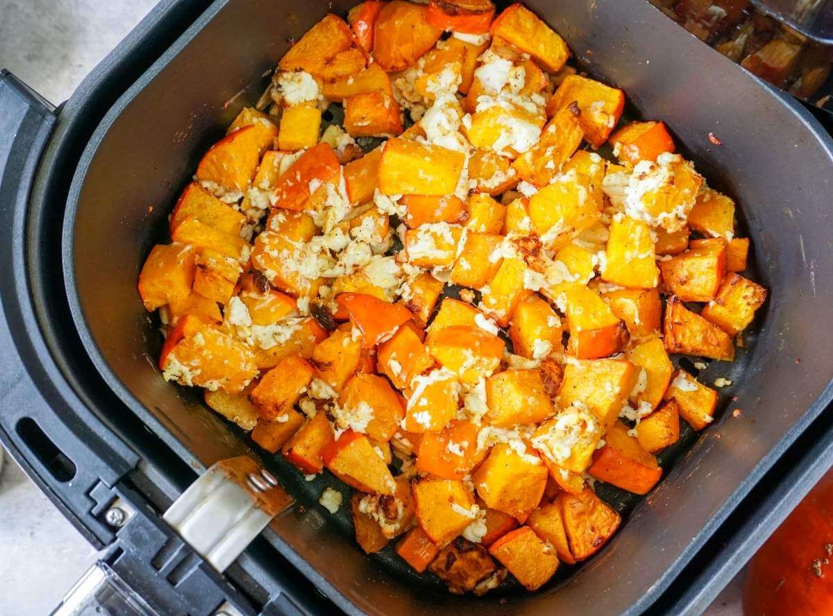 gebackener K&uuml;rbis Feta Aifryer
