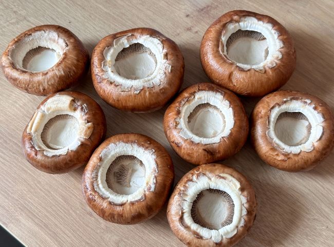 gef&uuml;llte Champignons Hei&szlig;luftfritteuse Pilze putzen