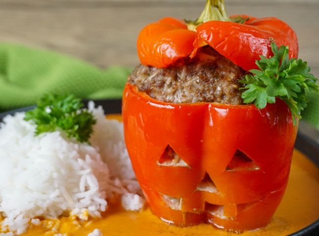 Gef&uuml;llte Paprika Halloween