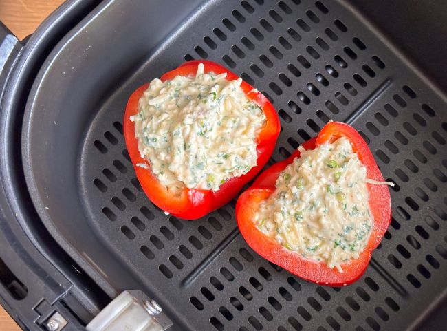 Gefüllte Paprika Heißluftfritteuse backen Gefüllte Paprika Heißluftfritteuse backen