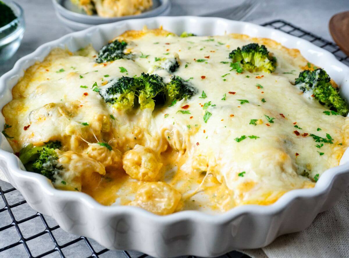 Cremiger Gnocchi Brokkoli-Auflauf