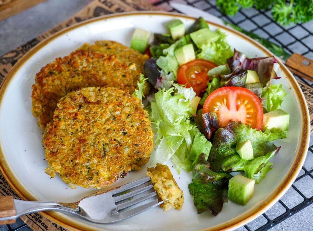 Gr&uuml;nkernbratlinge mit K&auml;se