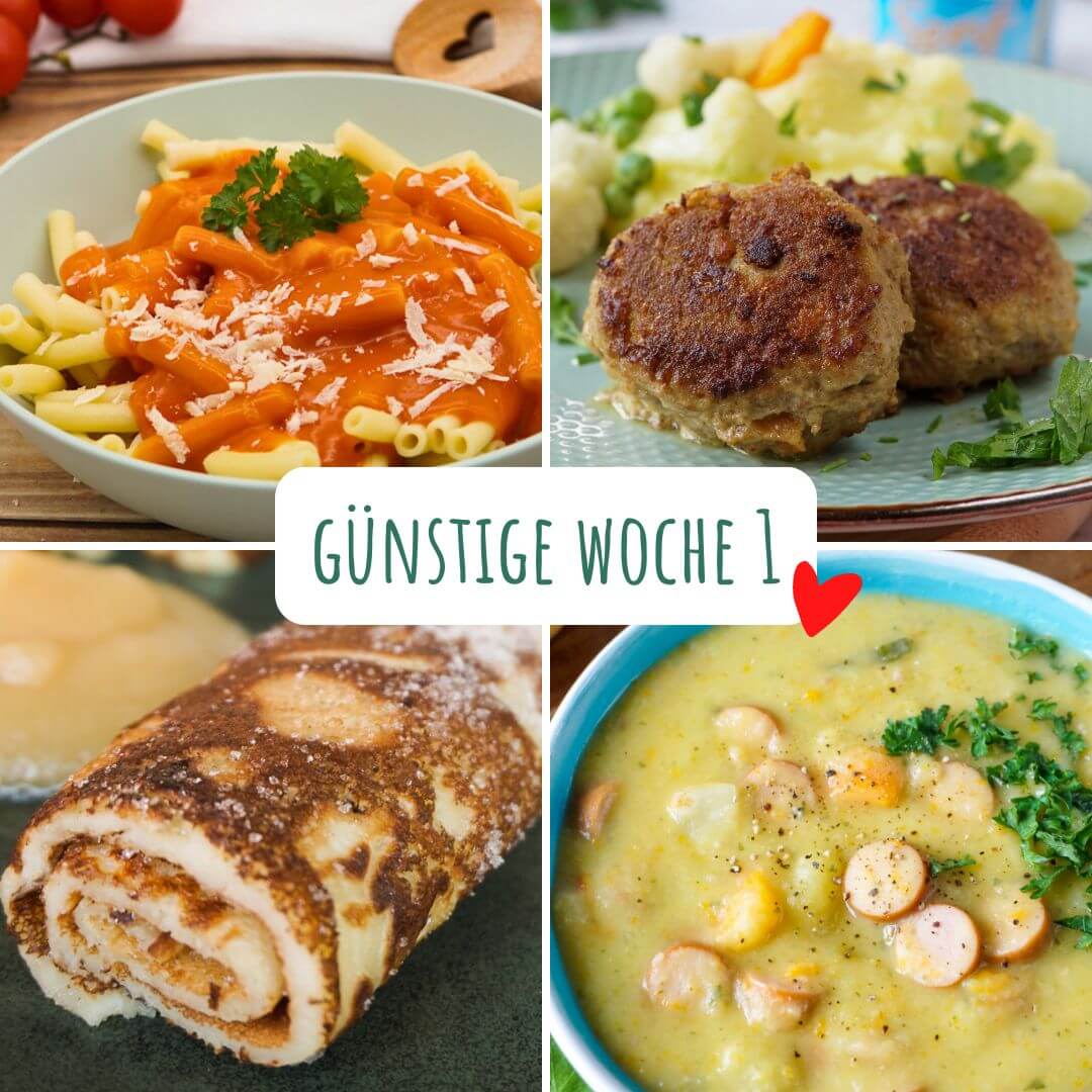 g&uuml;nstige Rezepte Woche 1