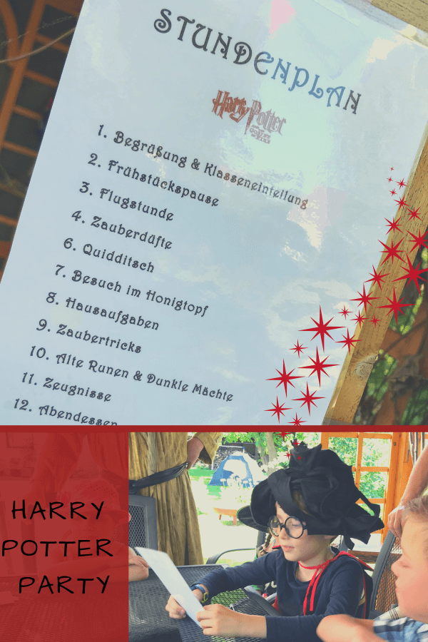 Stundenplan Harry Potter Party Stundenplan Harry Potter Party