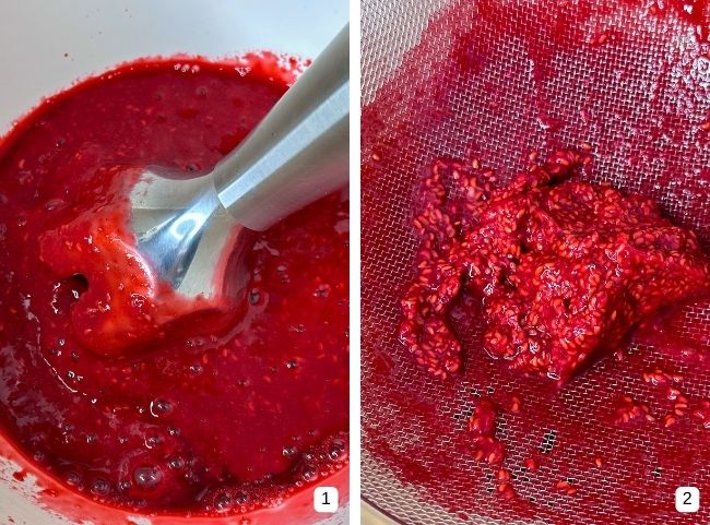 Himbeeren pürieren und passieren Himbeeren pürieren und passieren