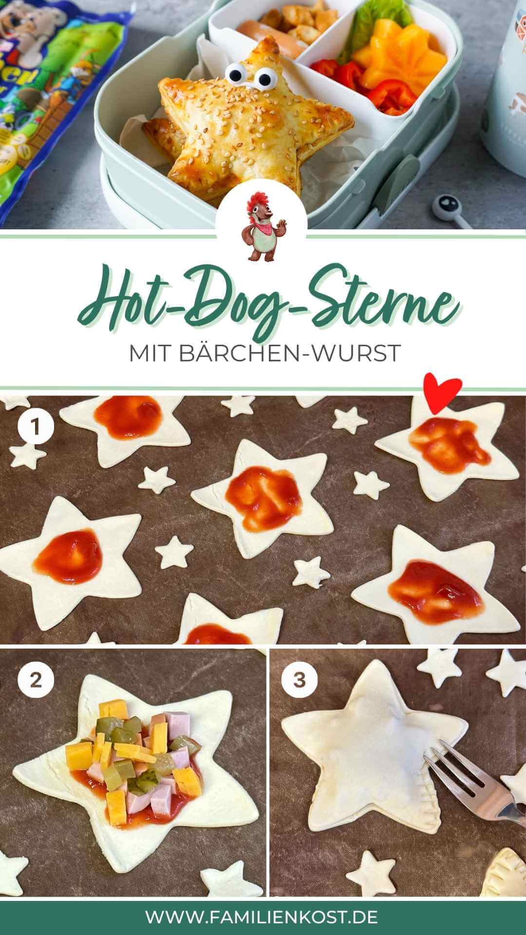 Hot-Dog-Sterne Bl&auml;tterteig