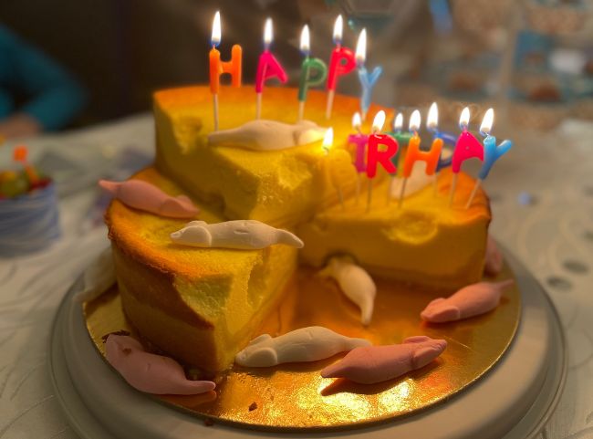 K&auml;sekuchen als Geburtstagskuchen