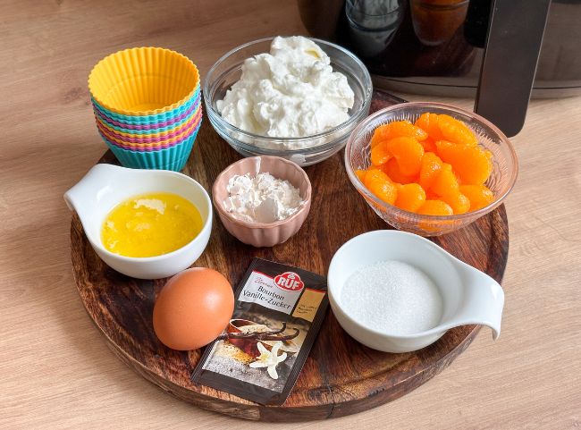 K&auml;sekuchen-Muffins Hei&szlig;luftfritteuse Rezept