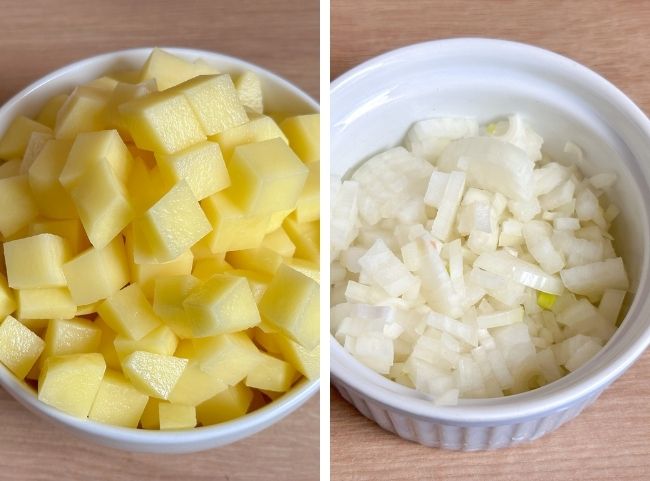 TKartoffel Zwiebel Würfel Kartoffel Zwiebel Würfel