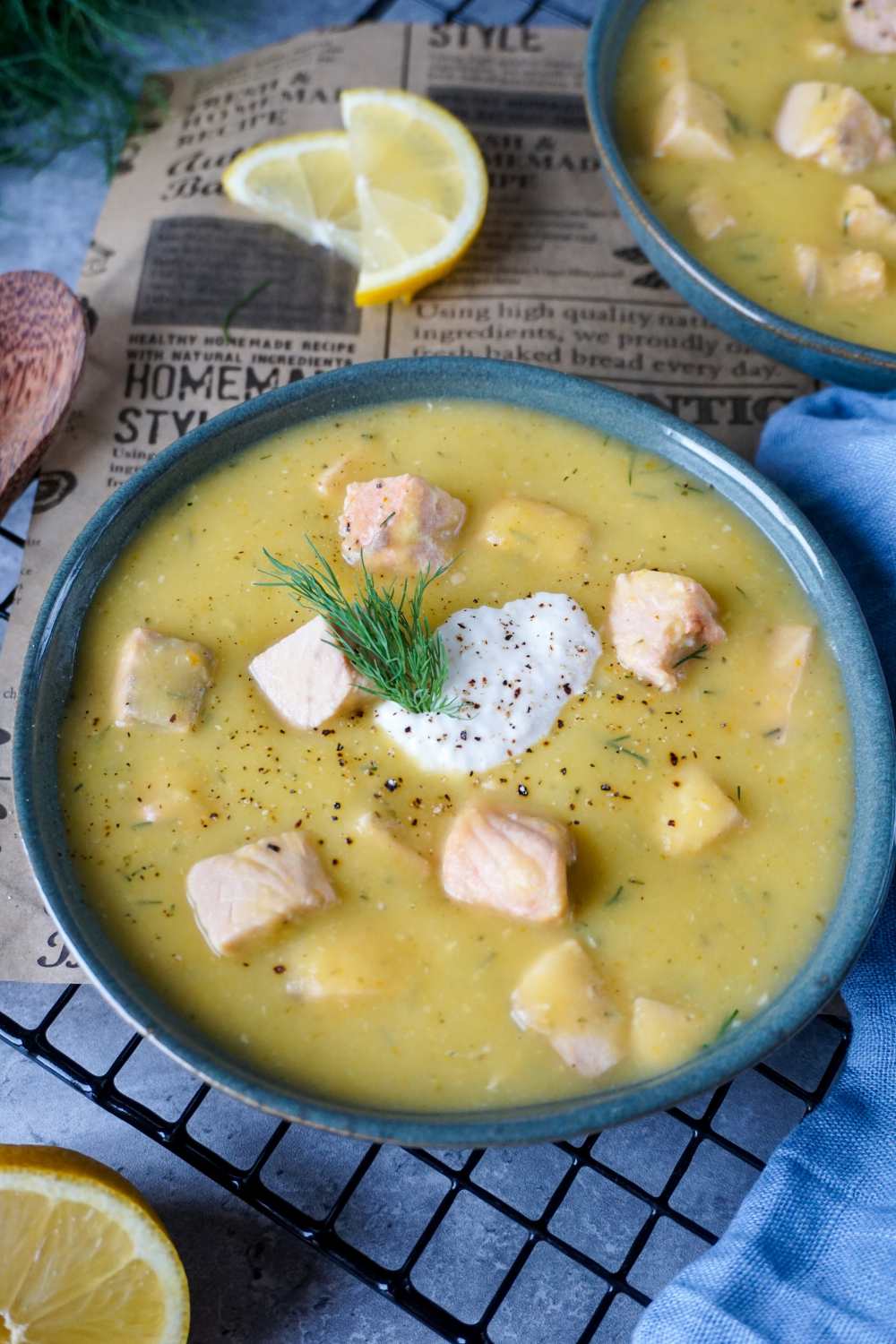 Kartoffelsuppe mit Lachs