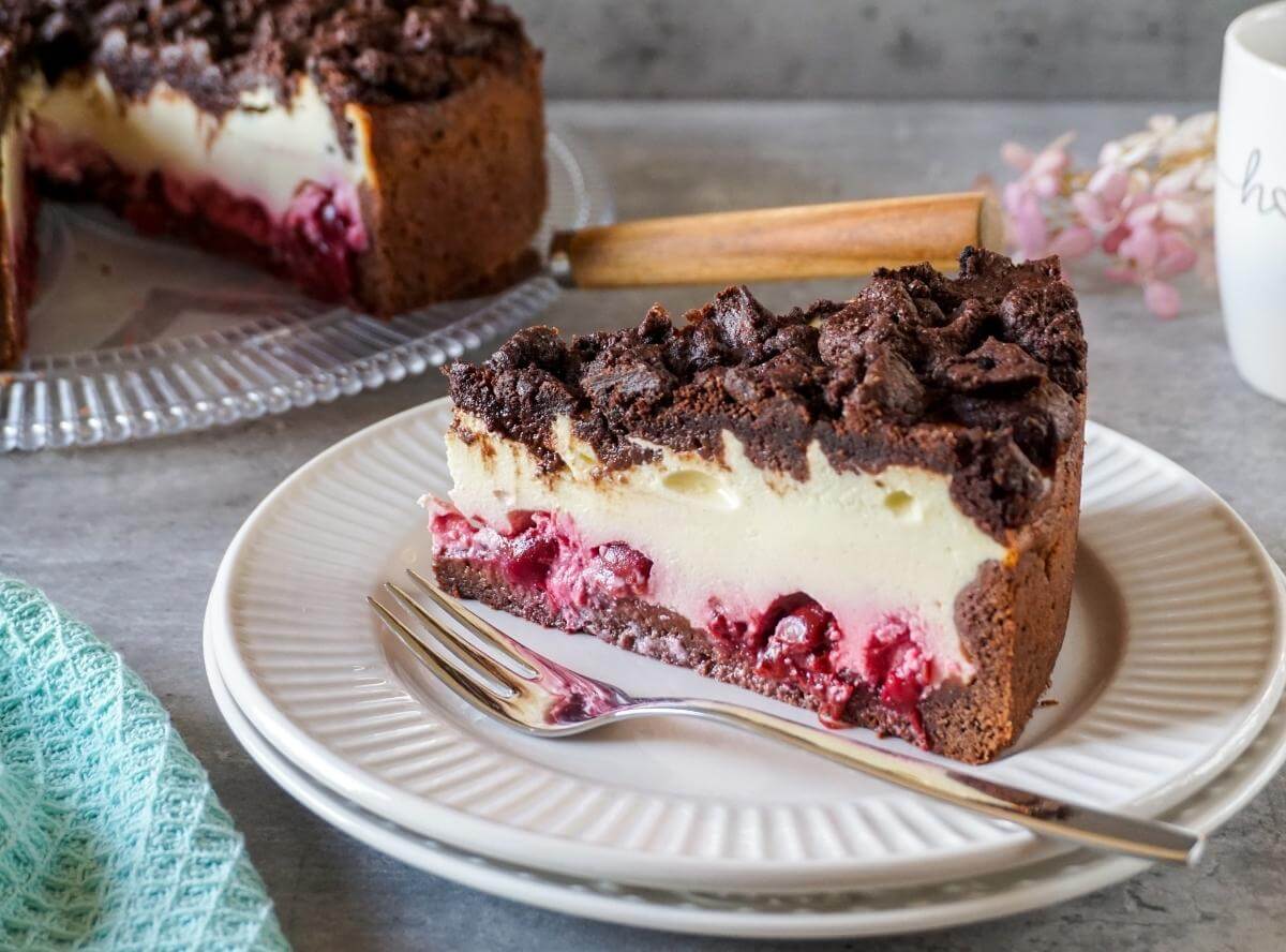 Kirsch K&auml;sekuchen Schoko-Streusel