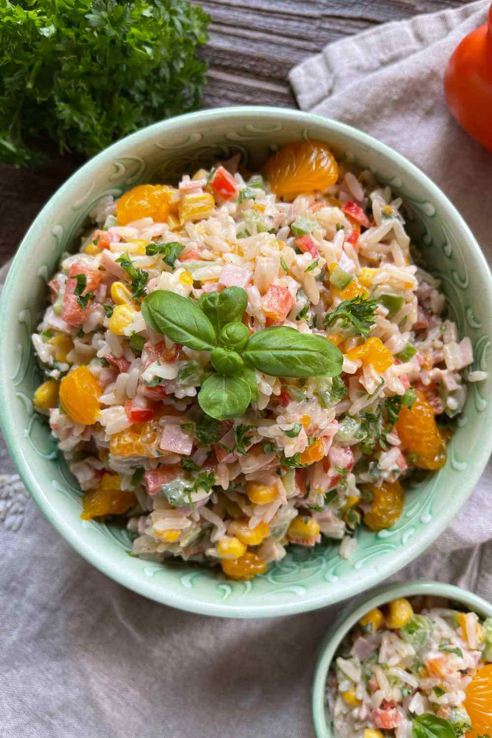 Einfacher Reissalat mit Mandarinen Einfacher Reissalat mit Mandarinen