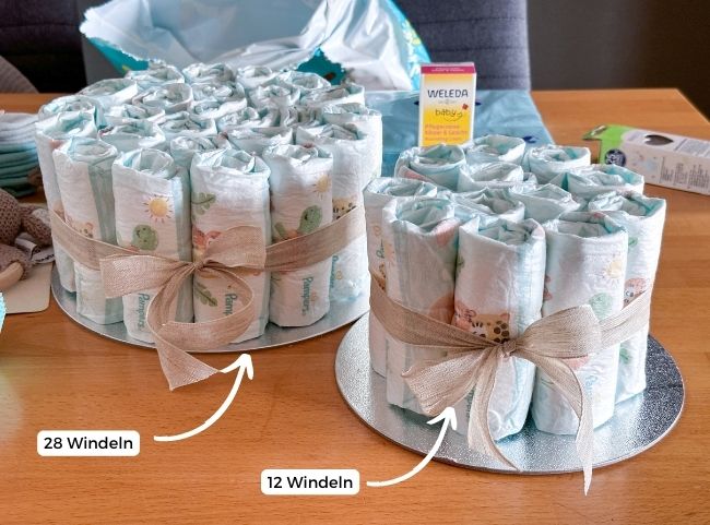 Kleine Windeltorte zweistöckig Kleine Windeltorte zweistöckig