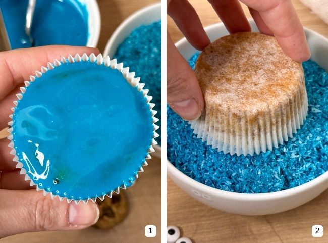 Krümelmonster Muffins verzieren Krümelmonster Muffins verzieren