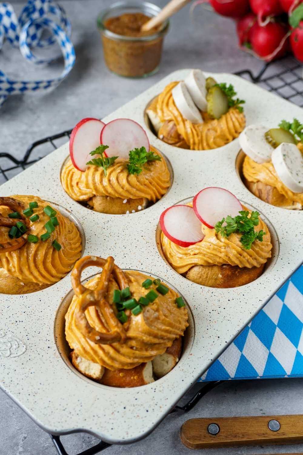Laugen-Obazda-Cupcakes – schnell & einfach Laugen-Obazda-Cupcakes – schnell & einfach