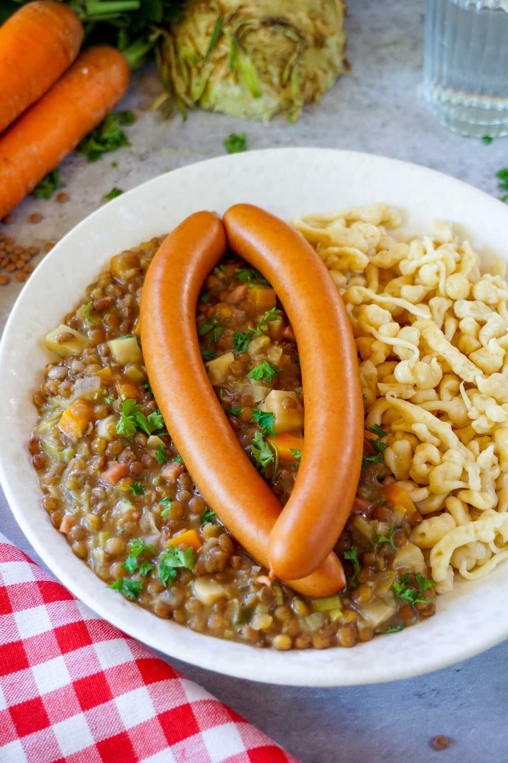 Spätzle mit Linsen Spätzle mit Linsen