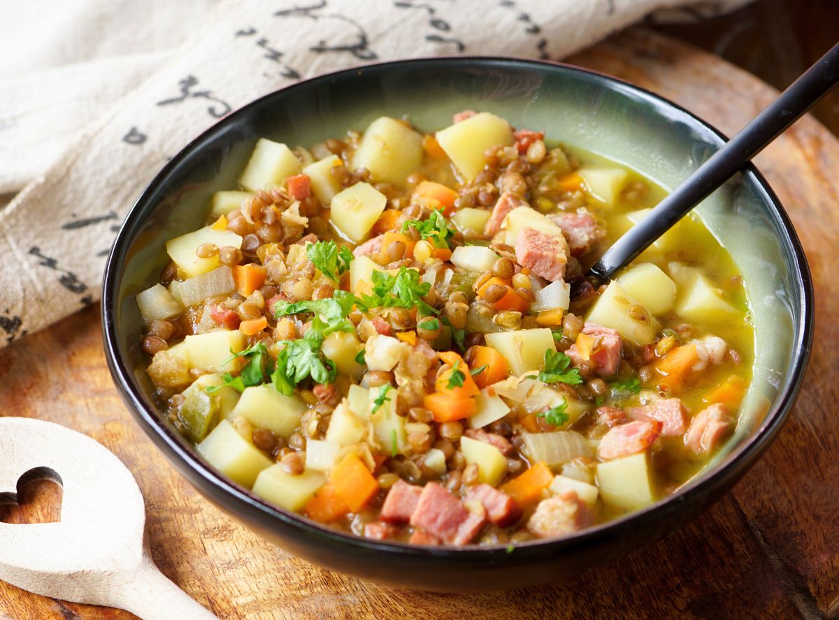 Linseneintopf mit Kassler nach Omas Rezept