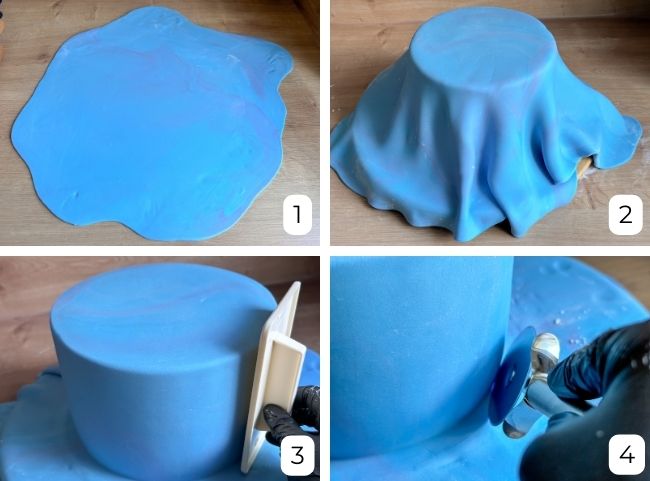 Meerjungfrau Torte blauer Fondant Meerjungfrau Torte blauer Fondant