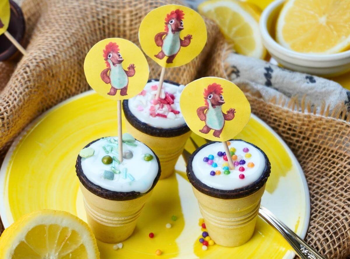 Mini Zitronenmuffins im Waffelbecher
