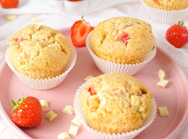 Muffins mit wei&szlig;er Schokolade