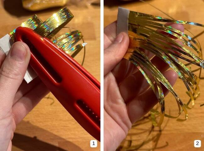 Partyspieße basteln - Geschenkbandsplisser Partyspieße basteln - Geschenkbandsplisser