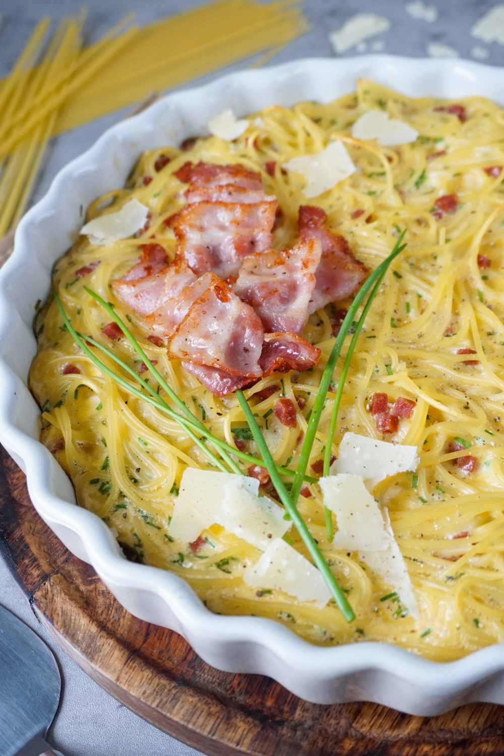 Spaghetti Frittata Carbonara aus dem Ofen Spaghetti Frittata Carbonara aus dem Ofen
