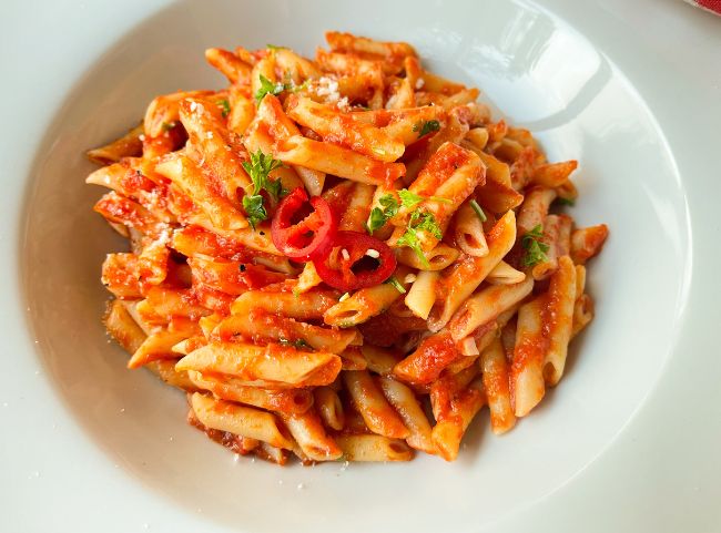 Penne all’arrabbiata Penne all’arrabbiata