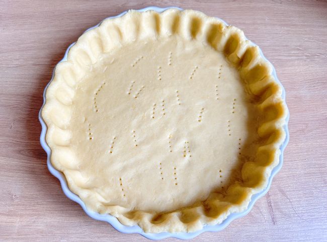 Quiche Teig einstechen Quiche Teig einstechen