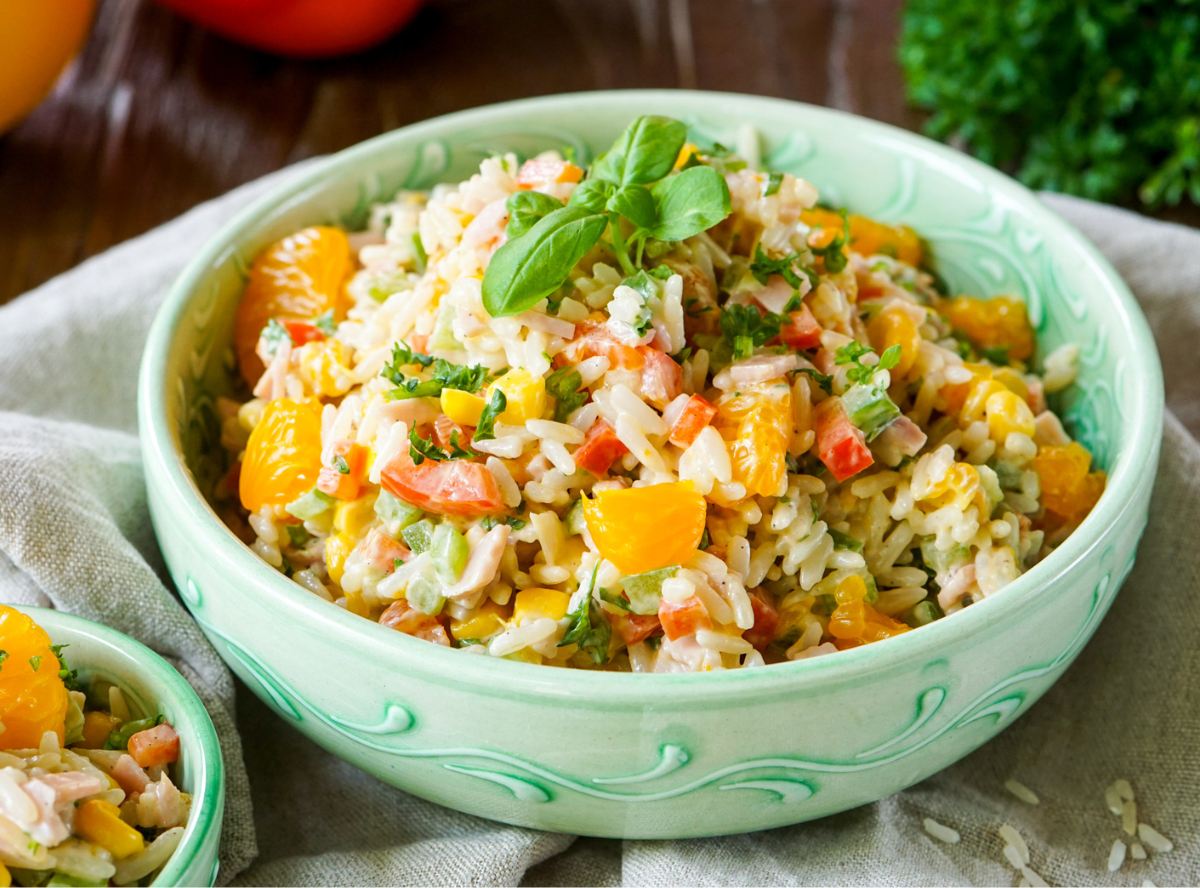 Einfacher Reissalat mit Mandarinen