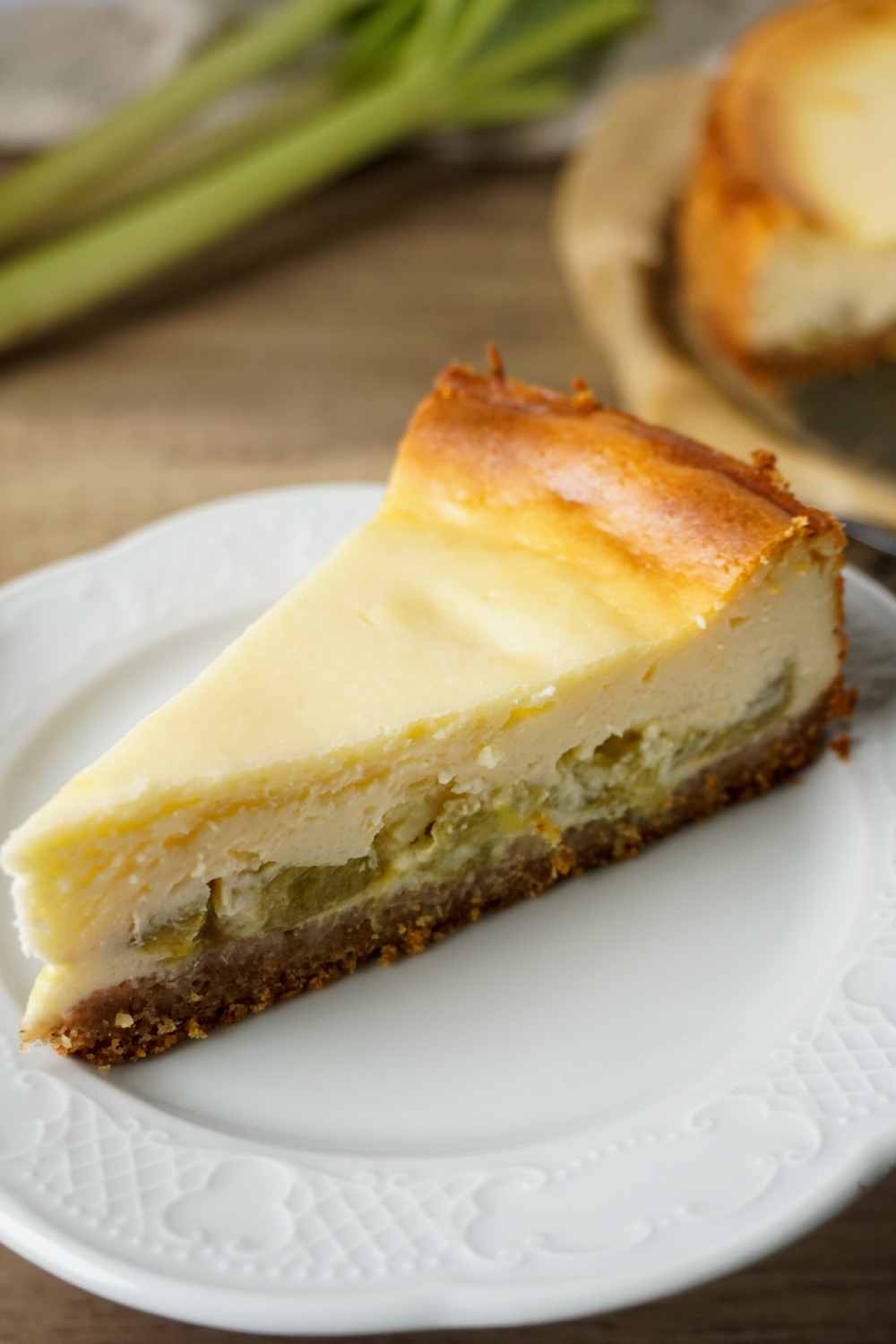 Käsekuchen mit Rhabarber