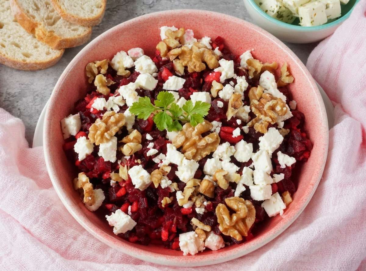 rote Bete Salat mit Feta und Waln&uuml;ssen