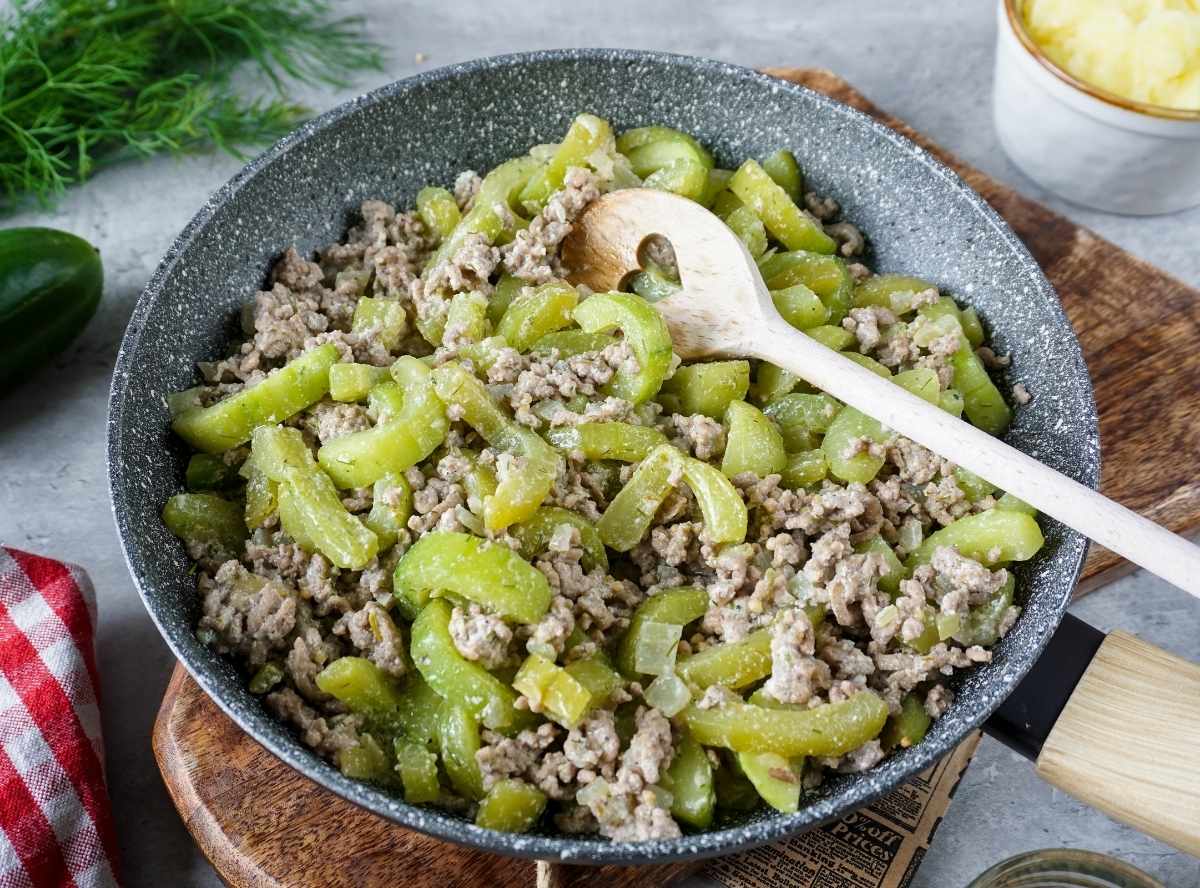 Schmorgurken mit Hackfleisch in 20 Minuten