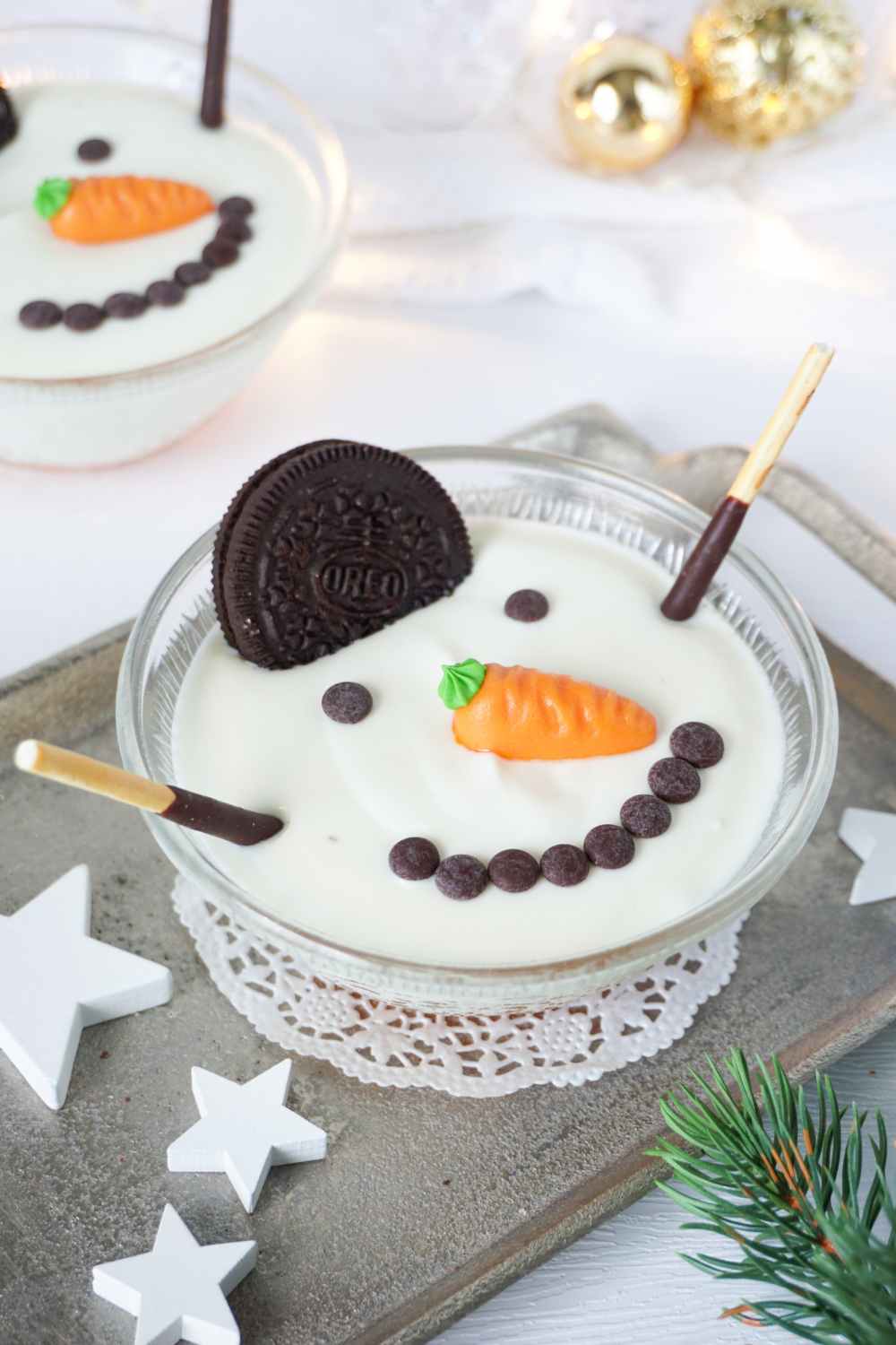 Geschmolzener Schneemann-Dessert Geschmolzener Schneemann-Dessert