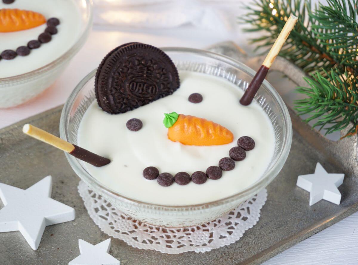 Geschmolzener Schneemann-Dessert