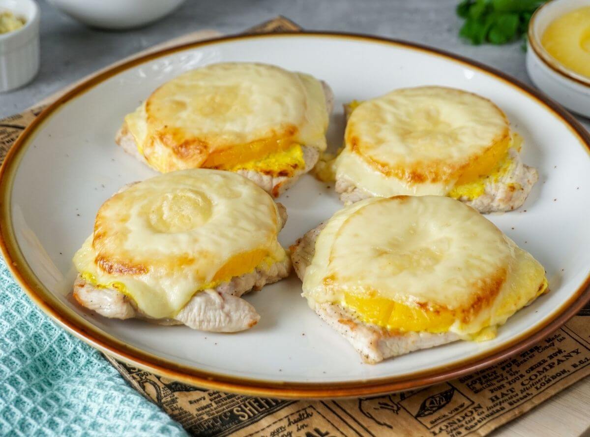 Schnitzel Hawaii aus der Heißluftfritteuse